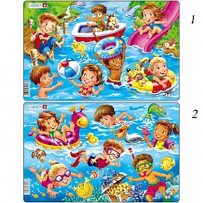 Пазл - Дети на море, 11 деталей, 2 вида (Larsen, U18)